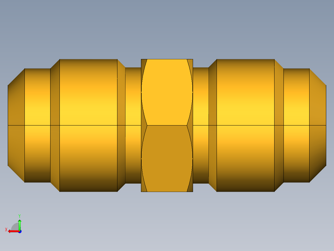 扩口式工业通用硬管接头Union 42F-10后视图