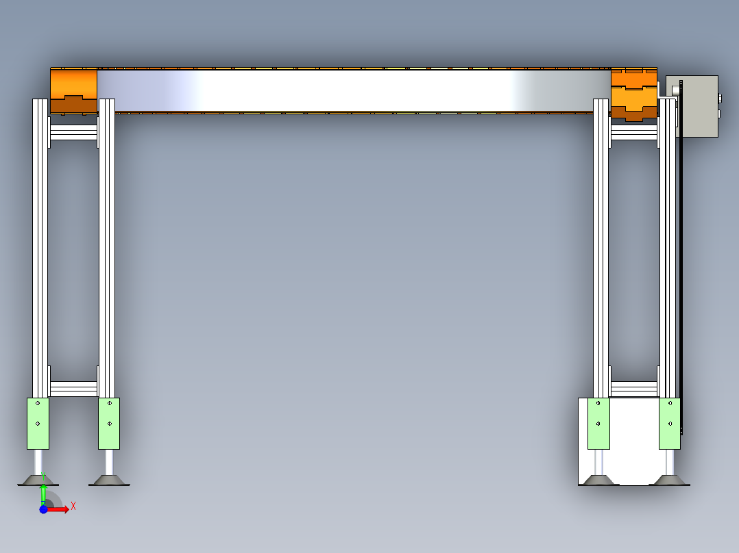 曲线U型板链输送机---x_t前视图