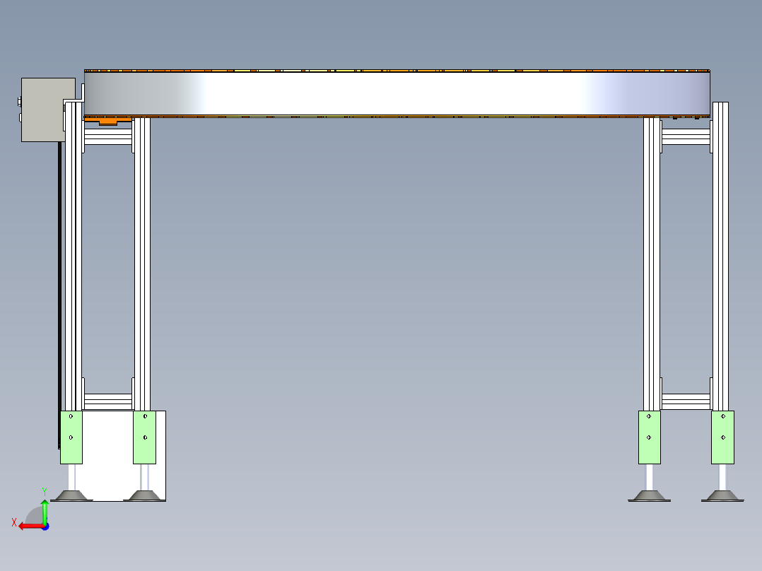 曲线U型板链输送机---x_t后视图
