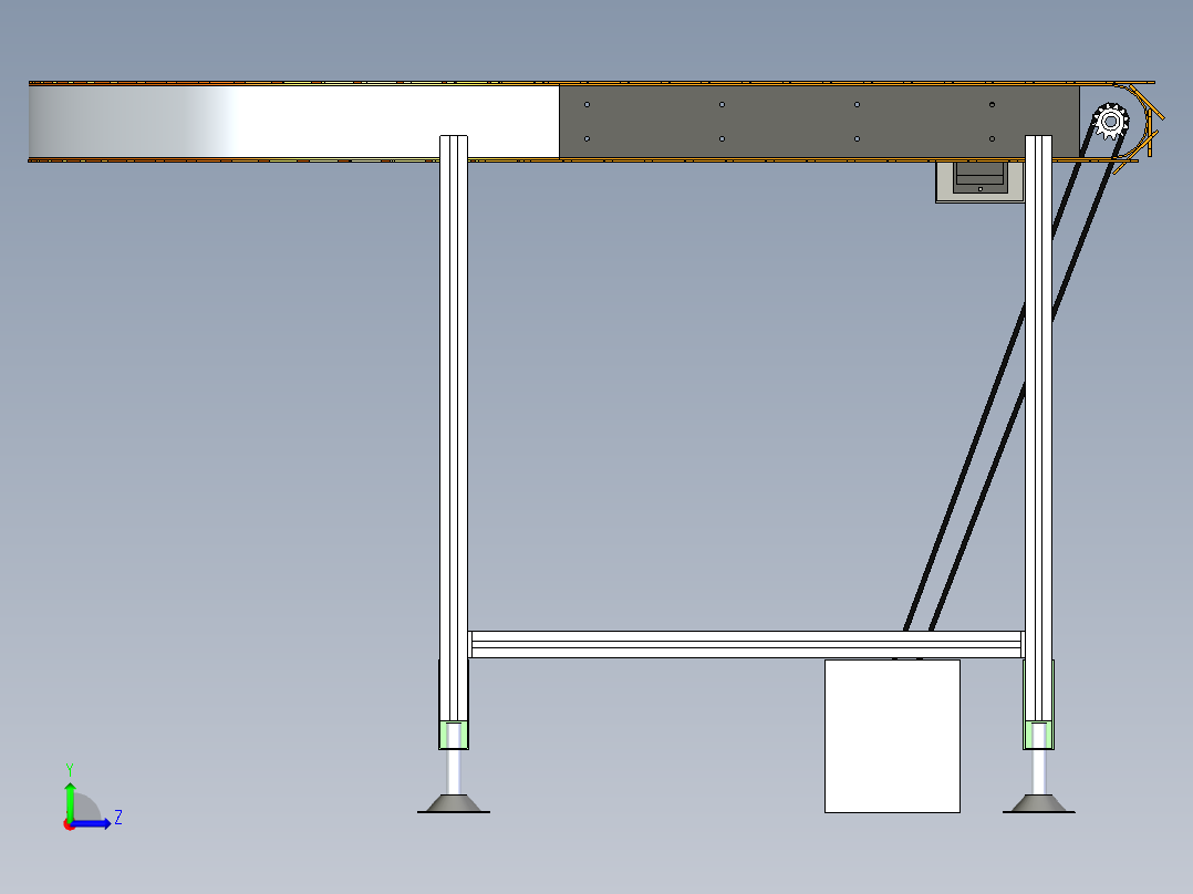 曲线U型板链输送机---x_t左视图