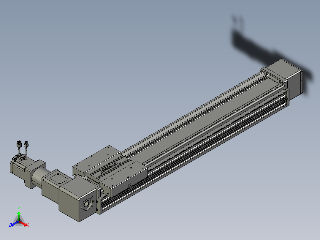 威洛博直线电机模组EB16-L208-S800-R-ZP75-MS3-5K正等轴测图