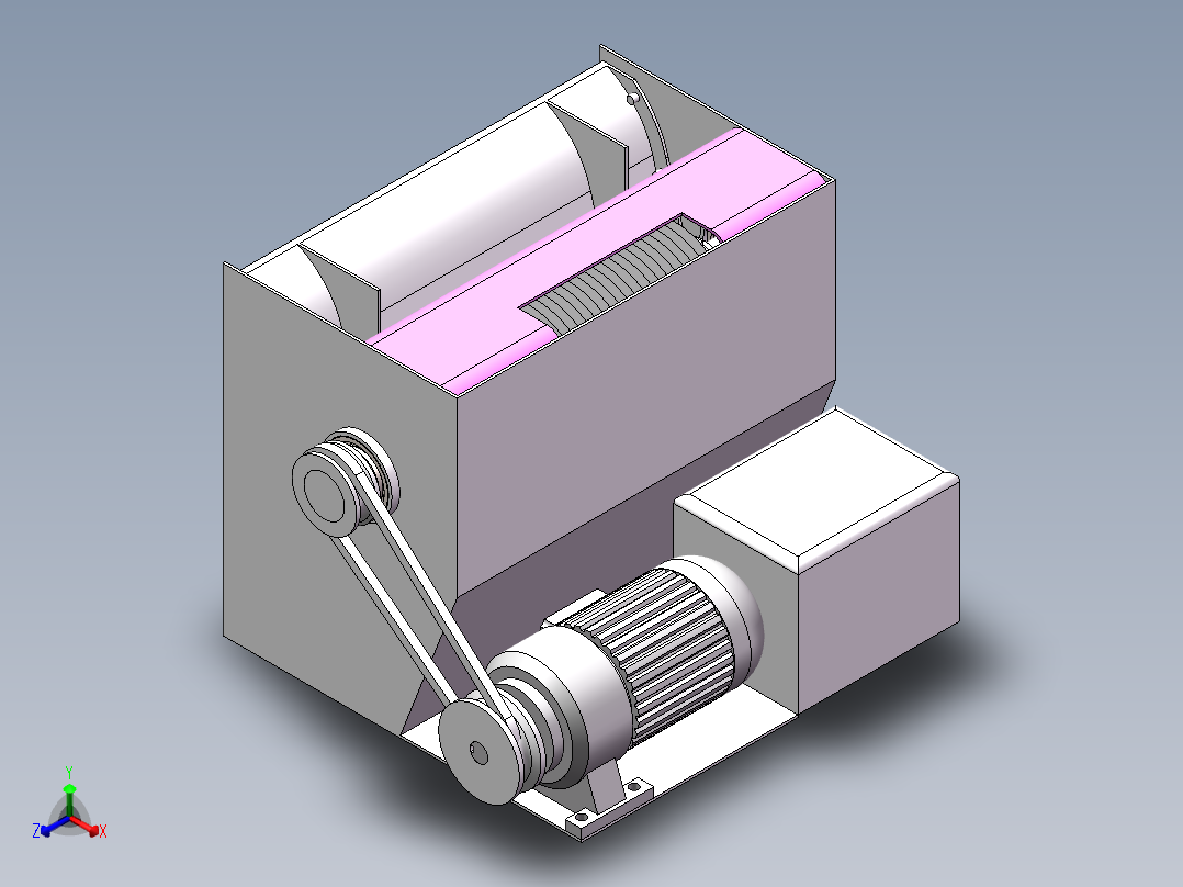 瓜果切片切丝机只做切丝正等轴测图