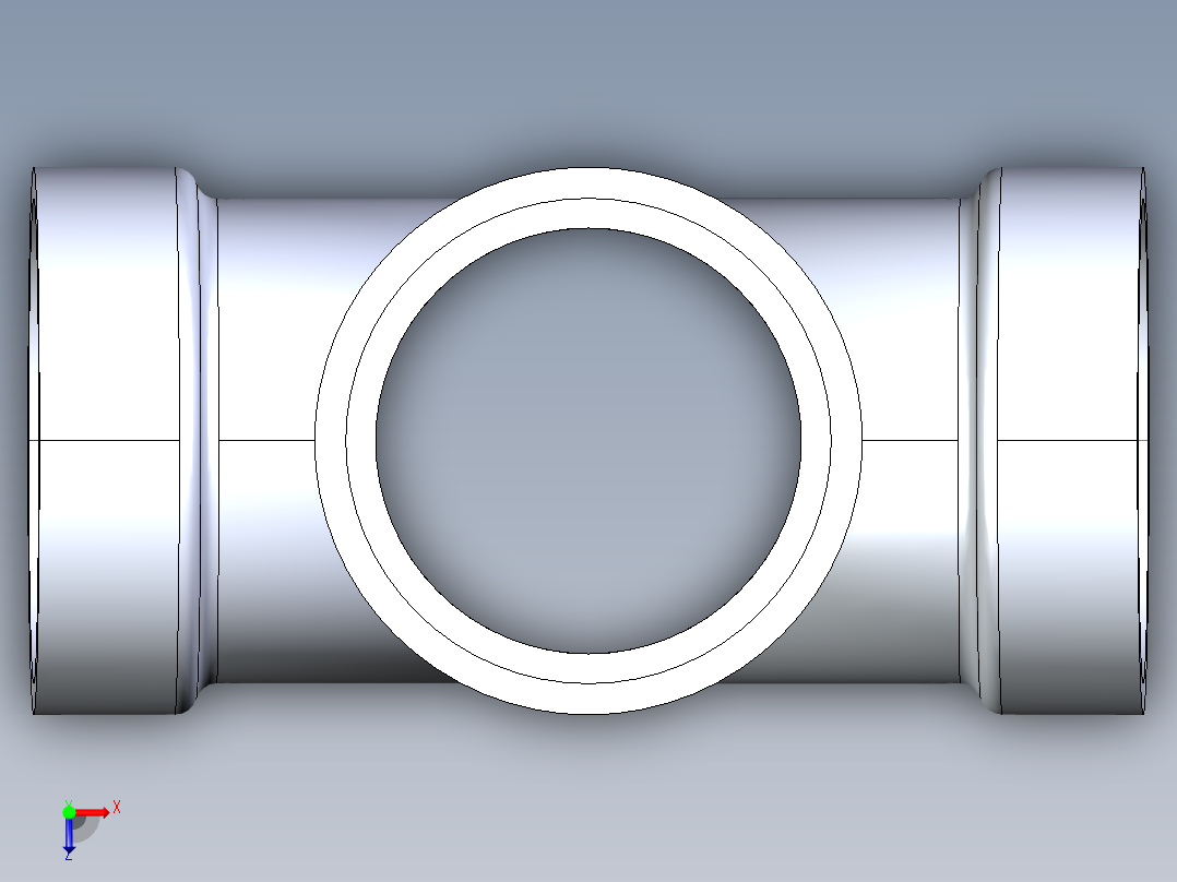 船舶管路系统S15_SeaDrainPLUS_DoubleSanitaryTee-SxSxSxS_37E161903_3in Sea Drain Plus - Sanitary Double Tee - SxSxSxS俯视图