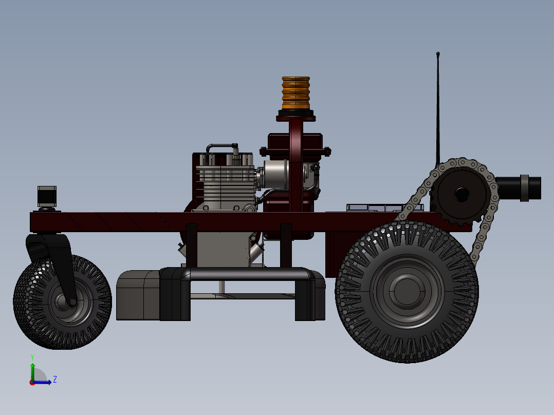 遥控电动割草机左视图