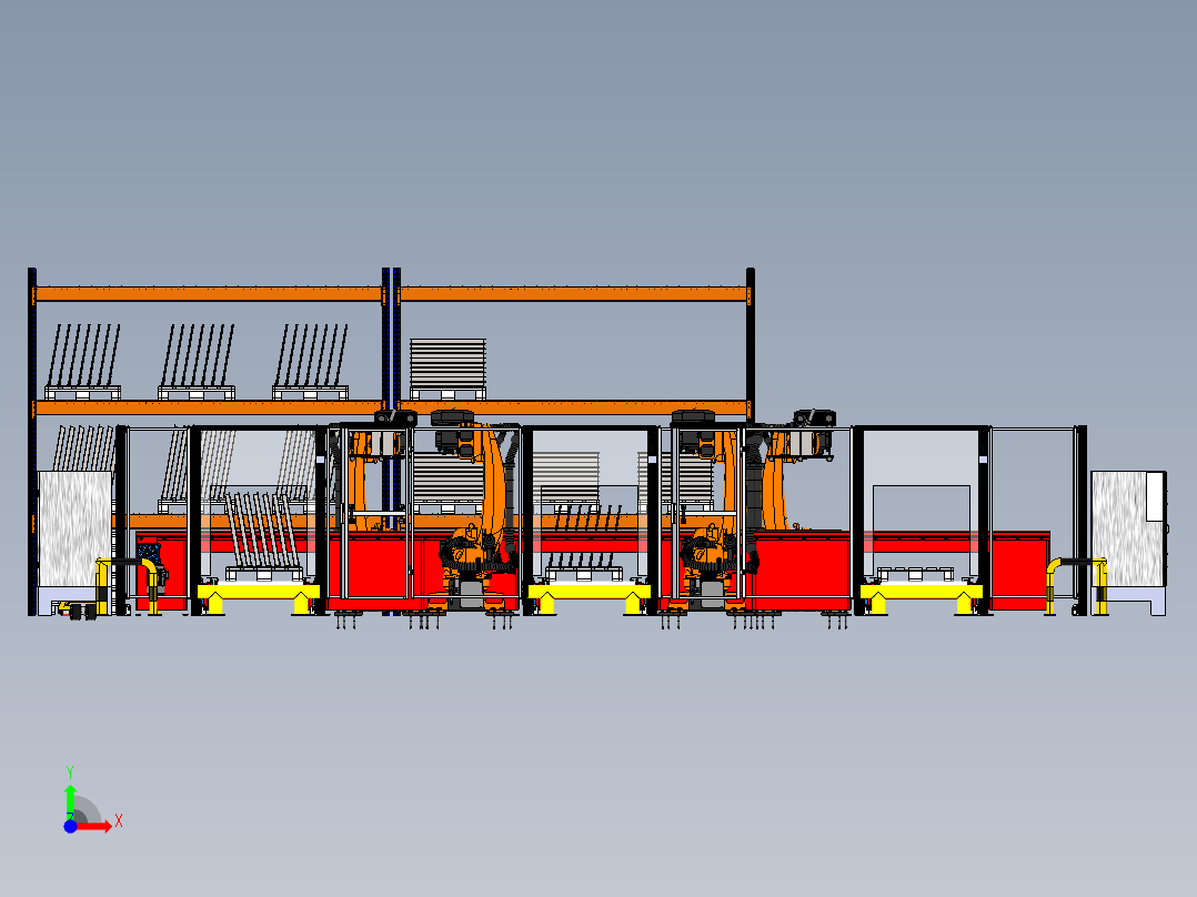 机器人工作区前视图