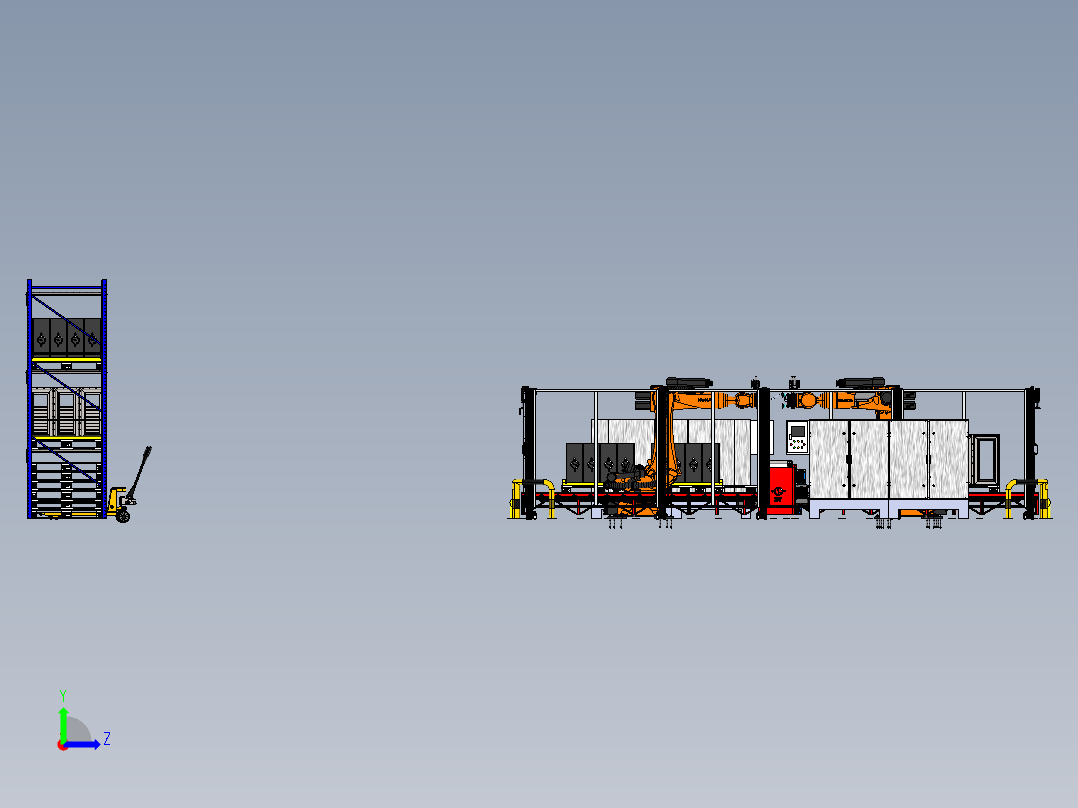 机器人工作区左视图