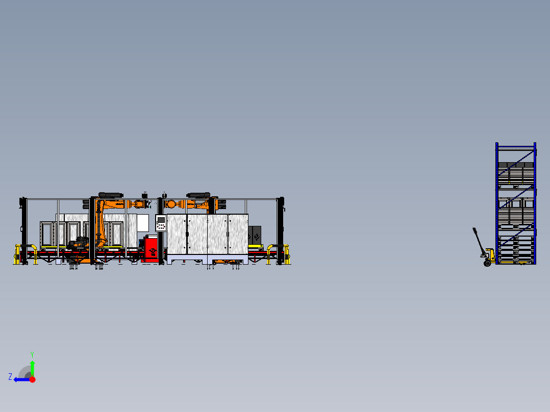 机器人工作区右视图