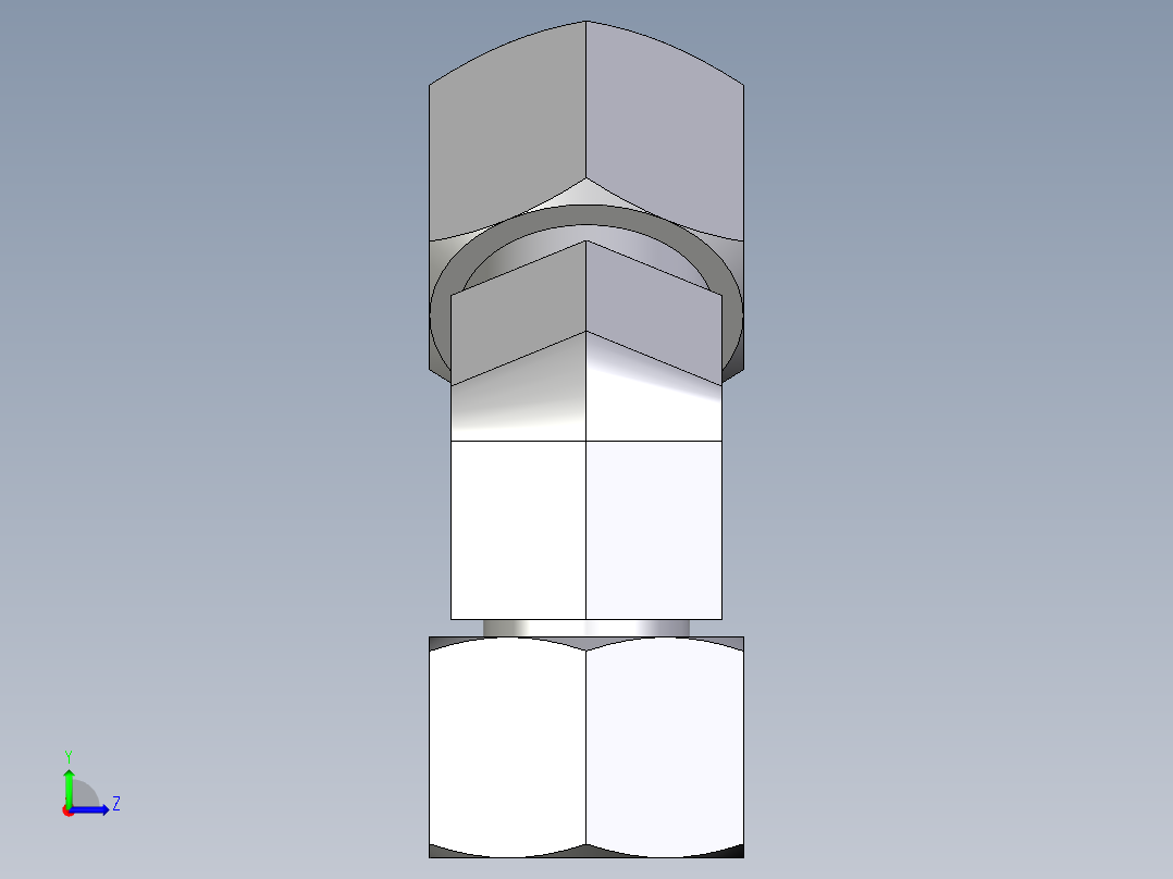 卡套式工业通用硬管接头EO_Swivel_nut_45_deg_elbow_EV10ZS71左视图