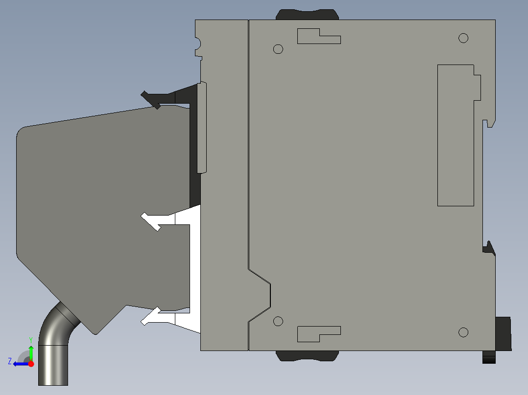 基恩士KV-MX1_kc图纸模型右视图