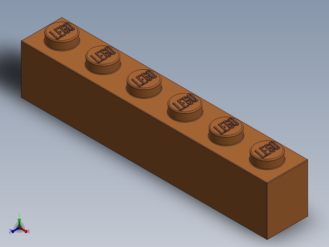 乐高套装 4421基本积木-4189007 - 3009 Bright Orange Brick 1 x 6.SLDPRT