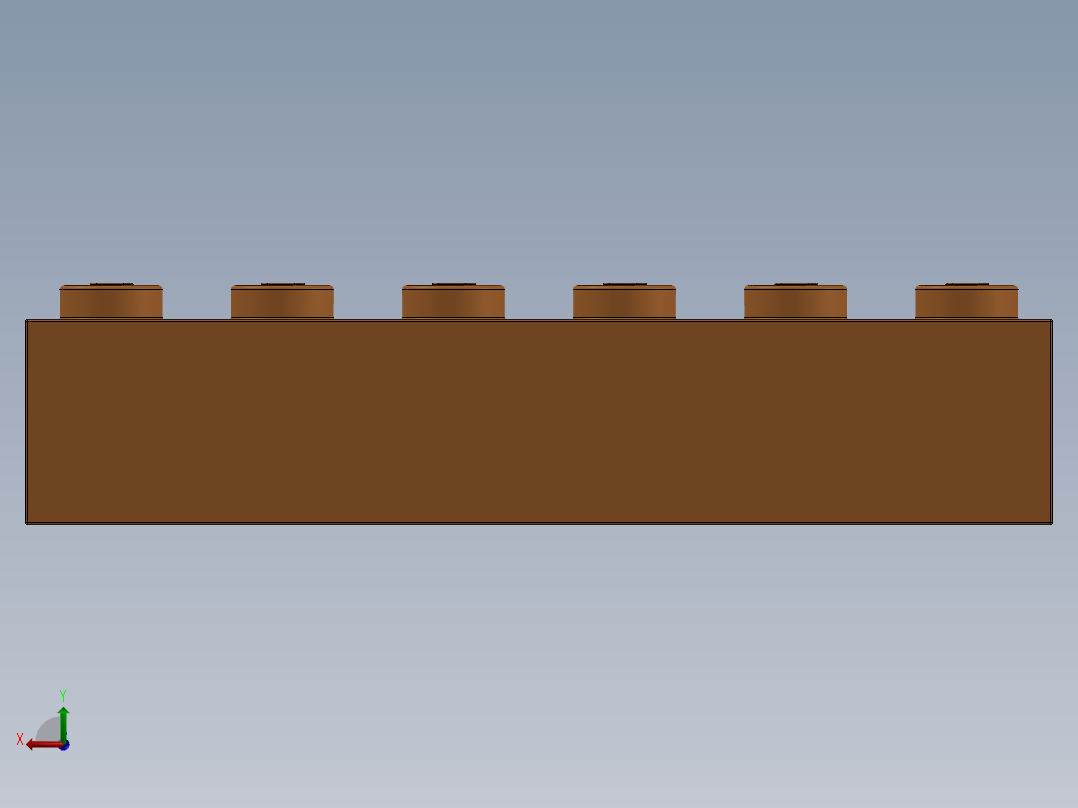 乐高套装 4421基本积木-4189007 - 3009 Bright Orange Brick 1 x 6.SLDPRT后视图