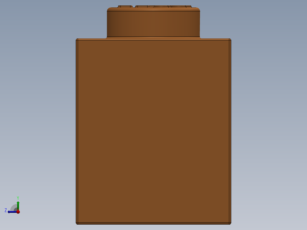 乐高套装 4421基本积木-4189007 - 3009 Bright Orange Brick 1 x 6.SLDPRT右视图