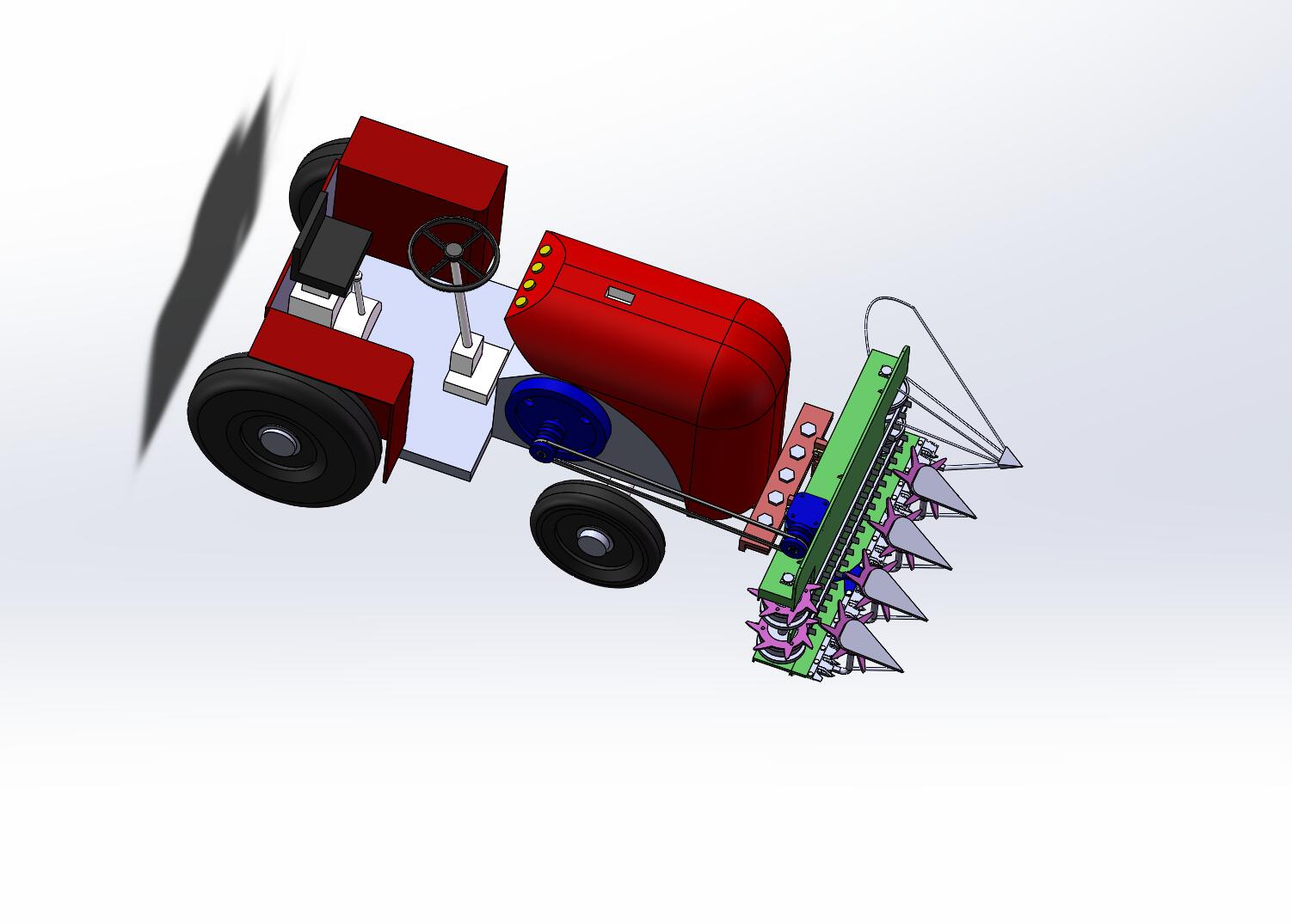 XL-小麦割晒机的设计三维SW设计素材