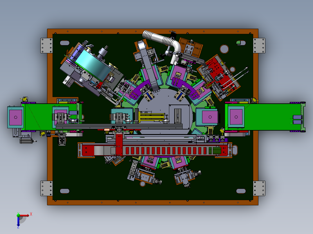 自动PCM板胶纸机sw18俯视图
