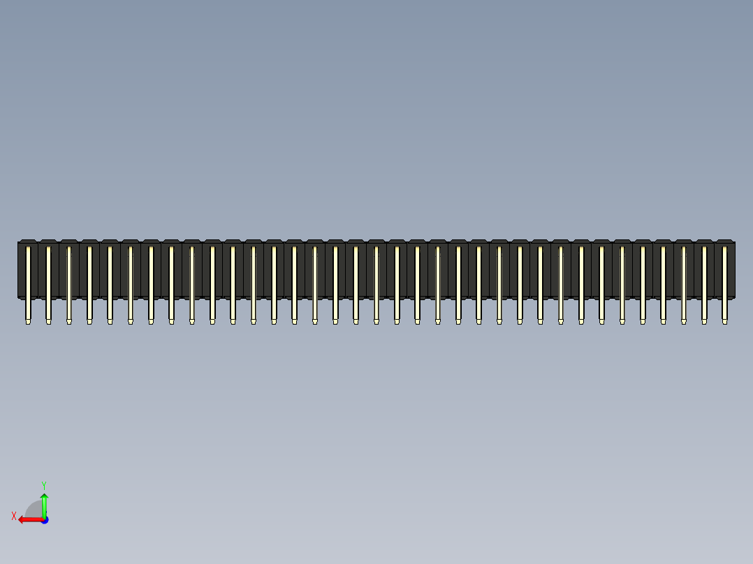 彩色公排针 100mil 2.54mm 系列-DS1022_black_3x35p_100mil_TypeD_rev1.0后视图