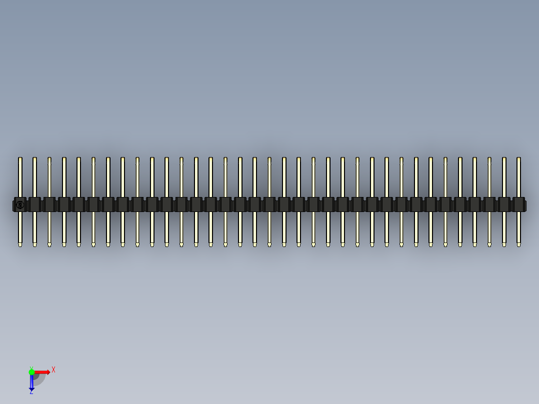 彩色公排针 100mil 2.54mm 系列-DS1022_black_3x35p_100mil_TypeD_rev1.0俯视图