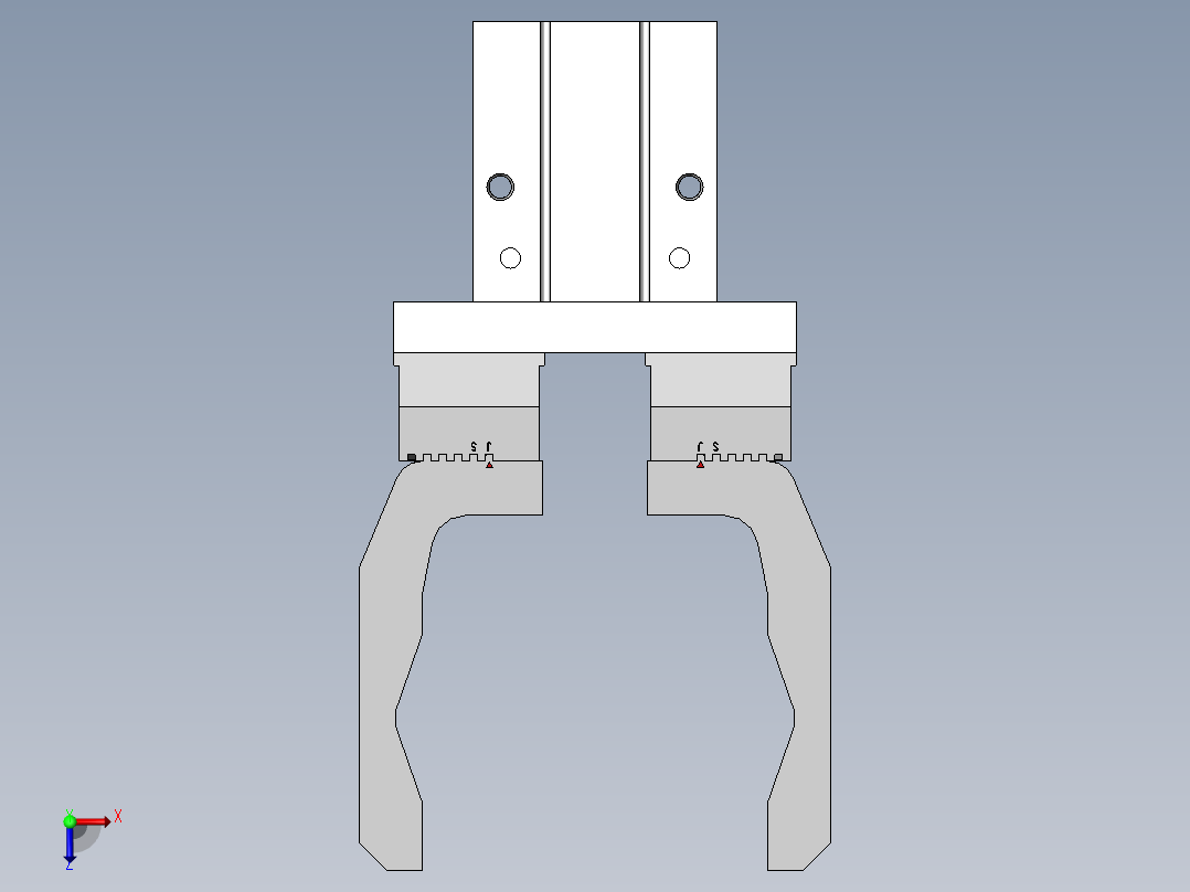 机器人双夹爪可调节1320727俯视图