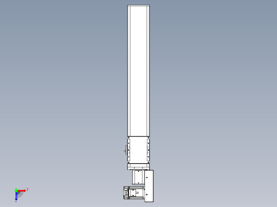 同步带全封闭直线模组TPA-HCB-105D-90-L550-MR-Y-P20-N3俯视图