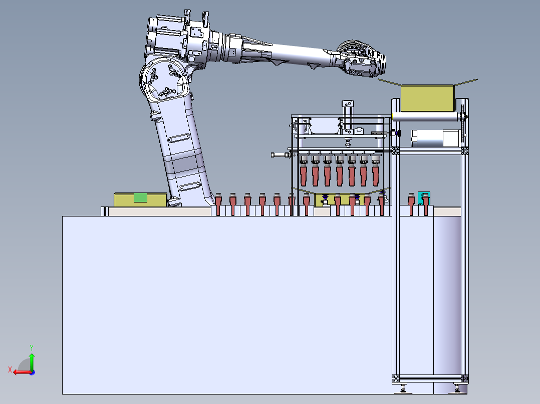 自动拆箱上料输送总装后视图