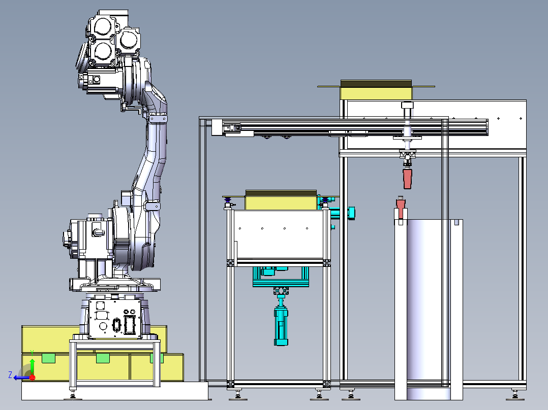自动拆箱上料输送总装右视图