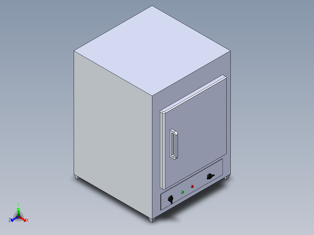 实验室烘干箱设计模型正等轴测图