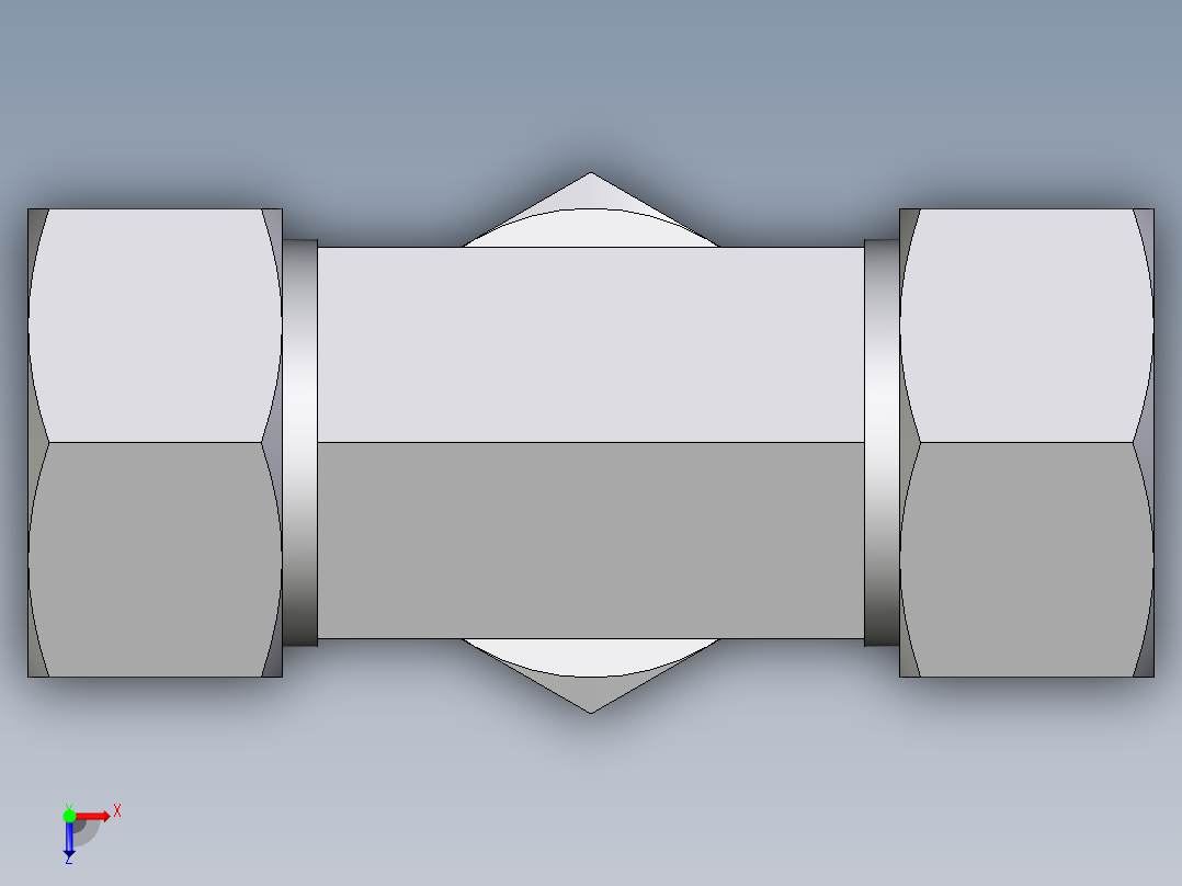 卡套式工业通用硬管接头EO_Assembled_adjustable_standpipe_branch_tee_EVT38SM71俯视图