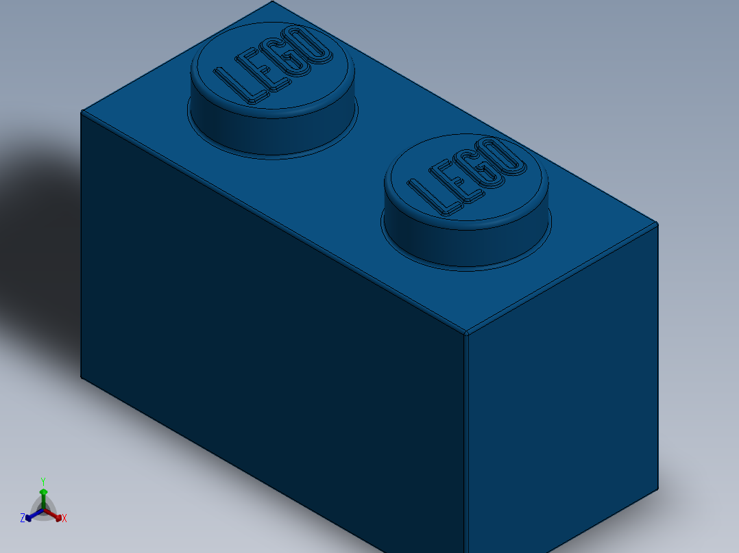 乐高套装 4421基本积木-300423 Bright Blue Brick 1 x 2.SLDPRT