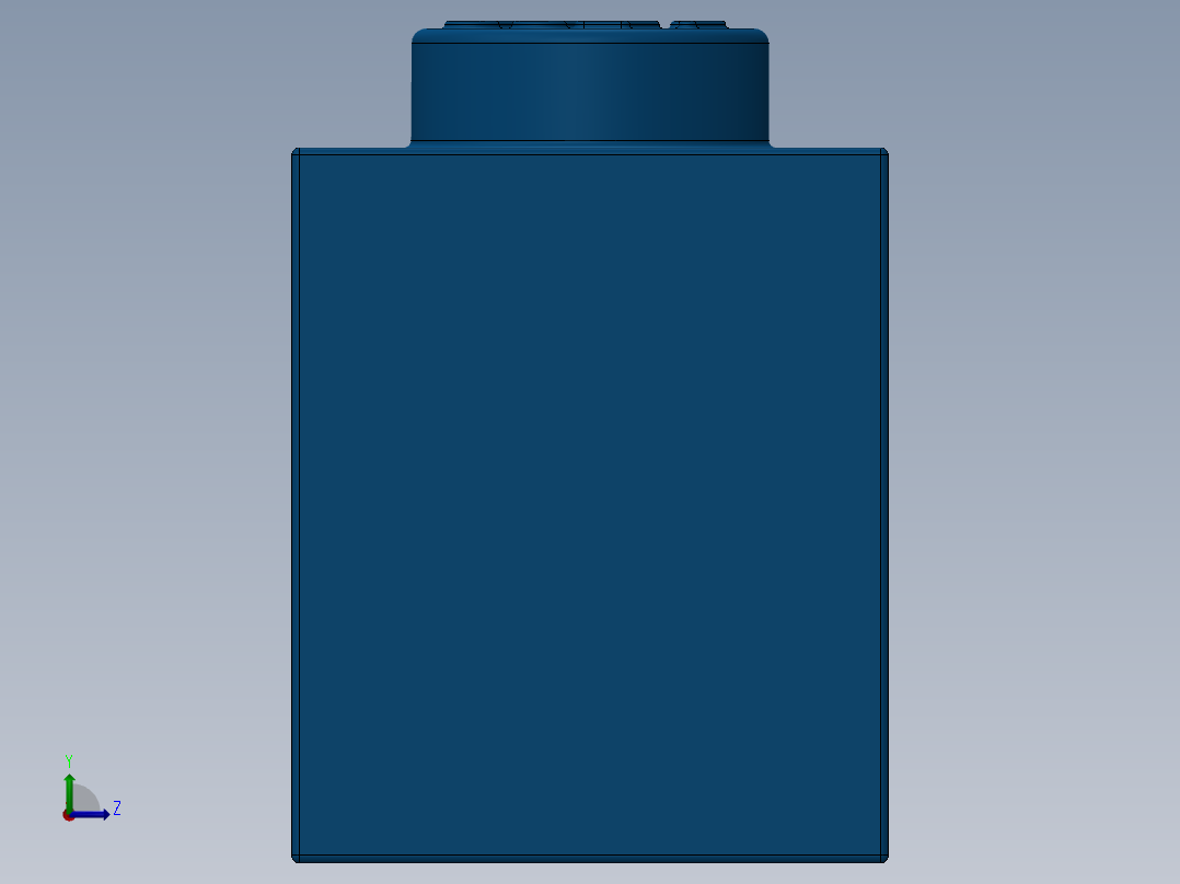 乐高套装 4421基本积木-300423 Bright Blue Brick 1 x 2.SLDPRT左视图