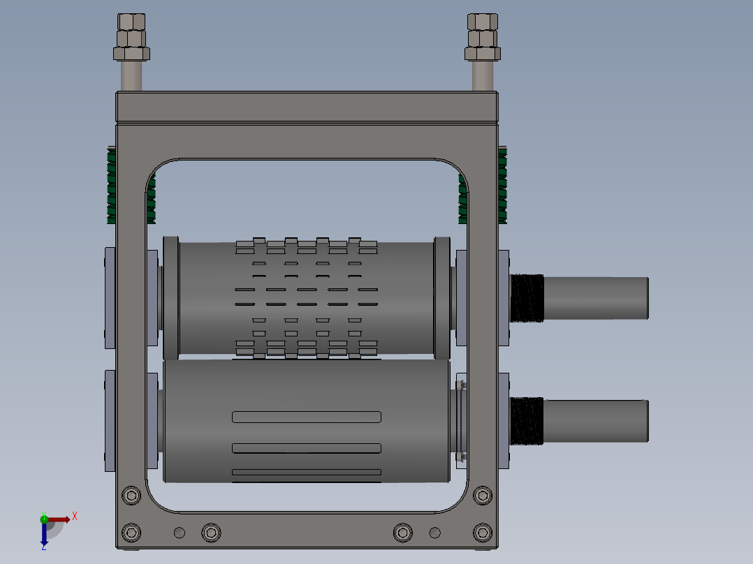 旋切刀辊俯视图