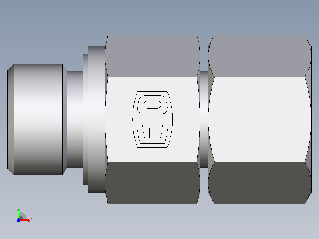 卡套式工业通用硬管接头EO_Swivel_connector_EGE12LREDCF前视图
