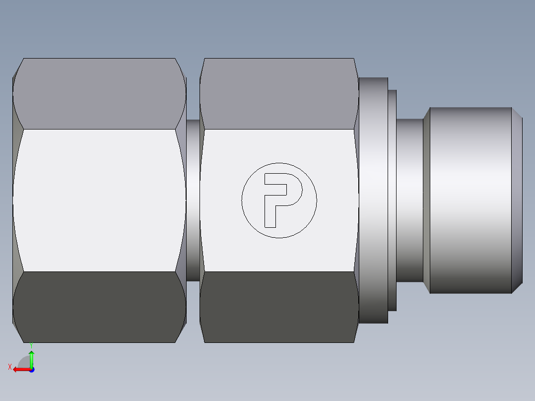 卡套式工业通用硬管接头EO_Swivel_connector_EGE12LREDCF后视图