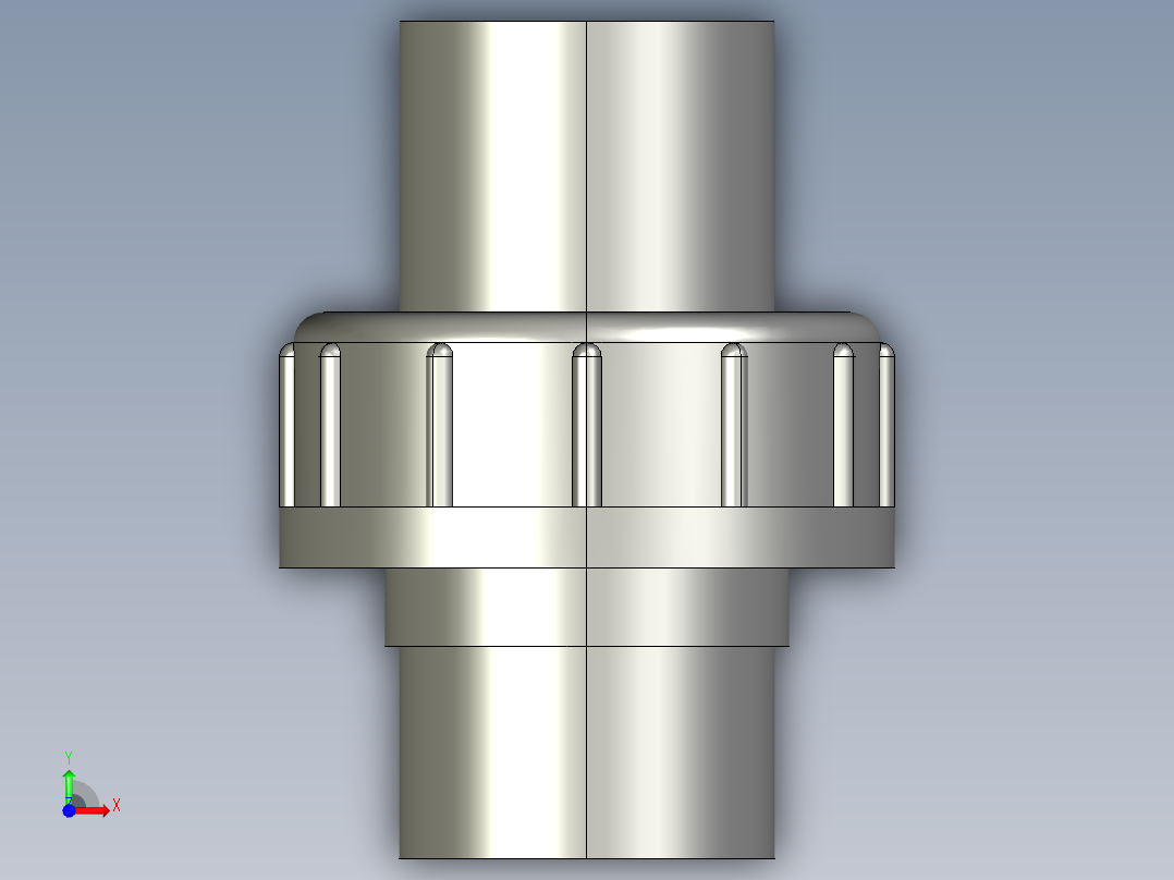 聚氯乙烯配件29-Sch80_Union T375_SxS_897-375-012_1.25in前视图