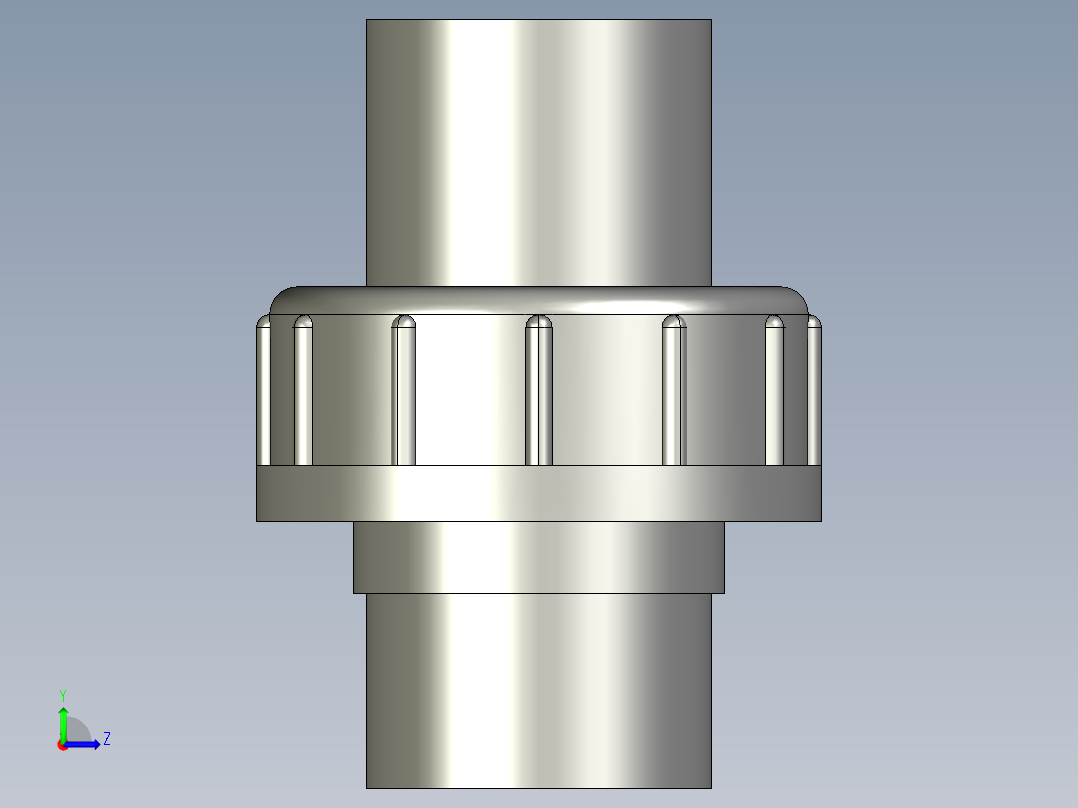 聚氯乙烯配件29-Sch80_Union T375_SxS_897-375-012_1.25in左视图
