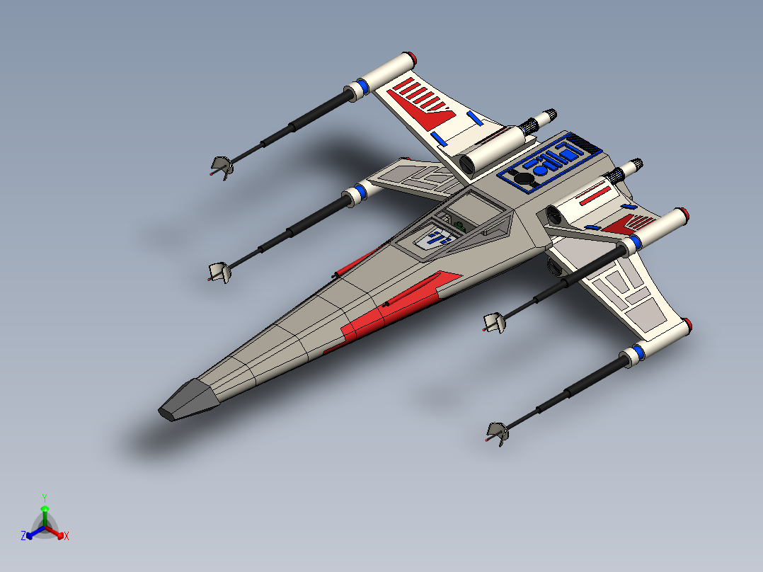 x翼战斗机5正等轴测图