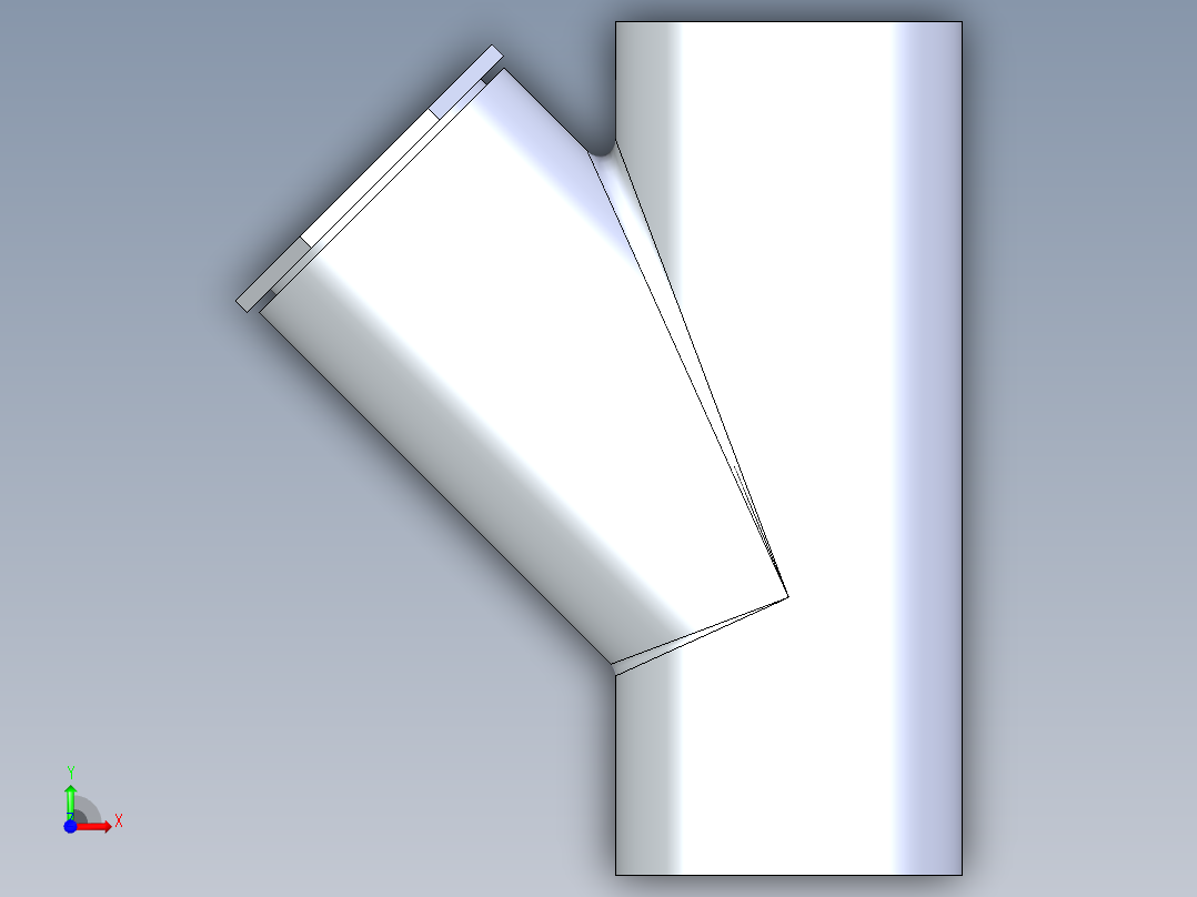 CPVC管件34-Sch80_45_Reducing_Wye_SxSxS_9870-420FB_4in x 2in前视图