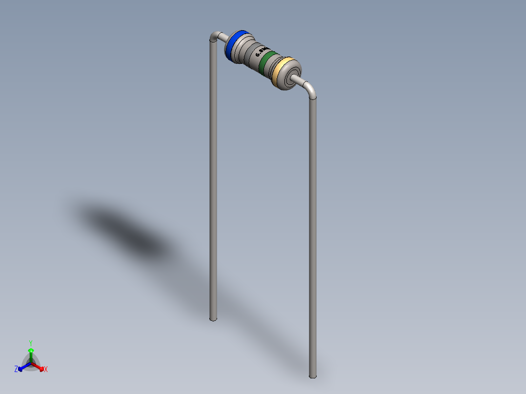 电容器 二极管 电阻器-Resistor 6.8M Ohm正等轴测图