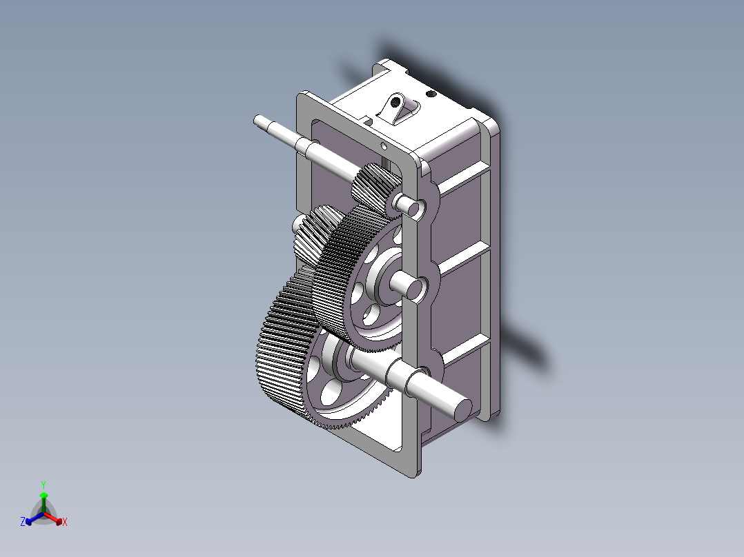 二级斜齿减速器三维(2)正等轴测图