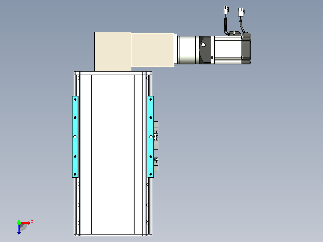 同步带滑台-半封闭B22-L100-C-S50-R-P75-D3-N5俯视图