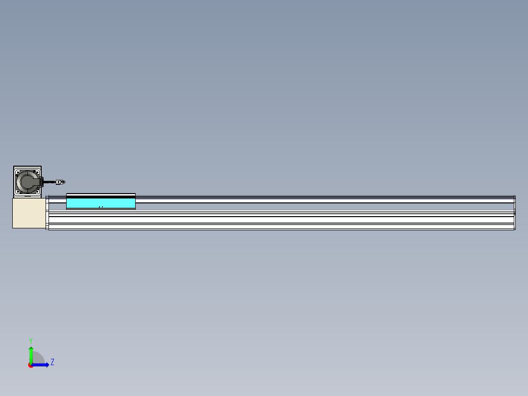 同步带滑台-半封闭B22H-L100-C-S1150-RU-P75-D3-N5左视图