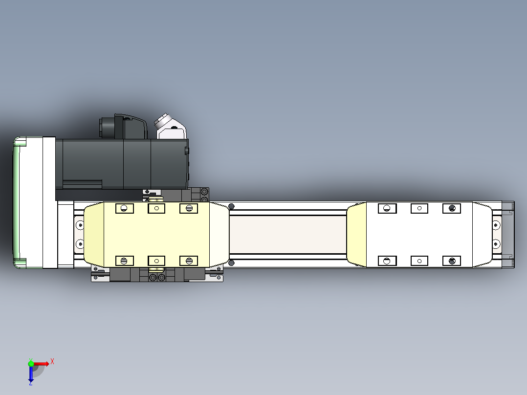 GTH内嵌丝杆全封闭GTH5S-BR-100W俯视图