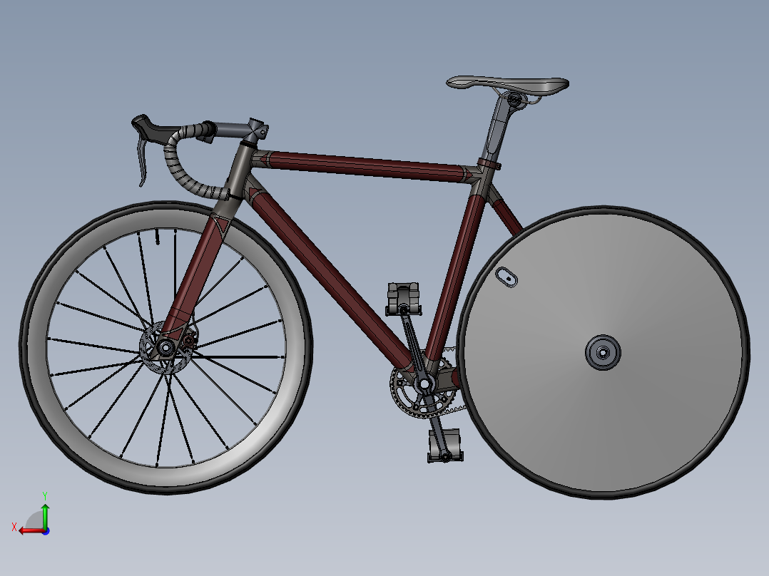 76---赛车自行车模型SW2015三维图纸模型设计图纸后视图
