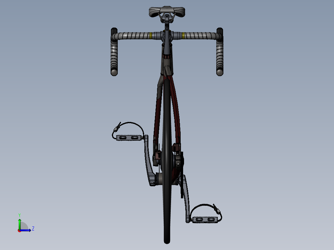 76---赛车自行车模型SW2015三维图纸模型设计图纸左视图