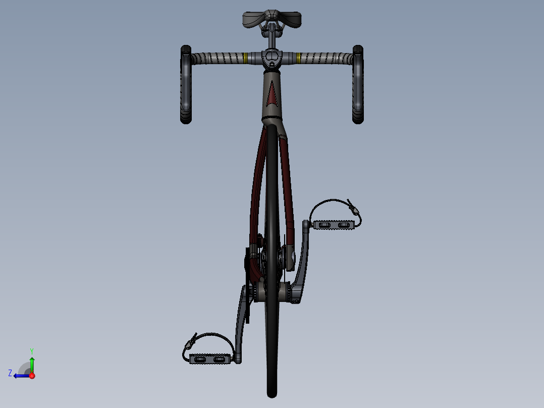 76---赛车自行车模型SW2015三维图纸模型设计图纸右视图