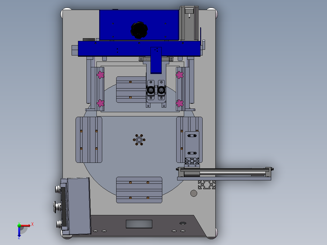 四工位转盘丝印机sw20可编辑俯视图