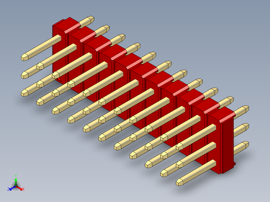 彩色公头100mil（2.54mm）系列-DS1021_red_3x11p_100mil_Type1_rev1.0