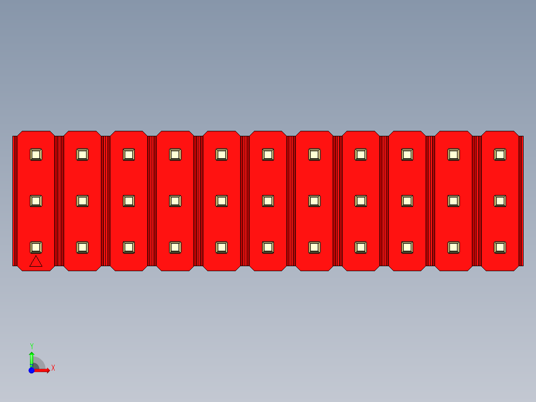 彩色公头100mil（2.54mm）系列-DS1021_red_3x11p_100mil_Type1_rev1.0前视图