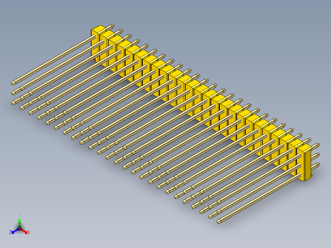 彩色公头100mil（2.54mm）系列-DS1021_yellow_3x25p_100mil_Type43_rev1.0