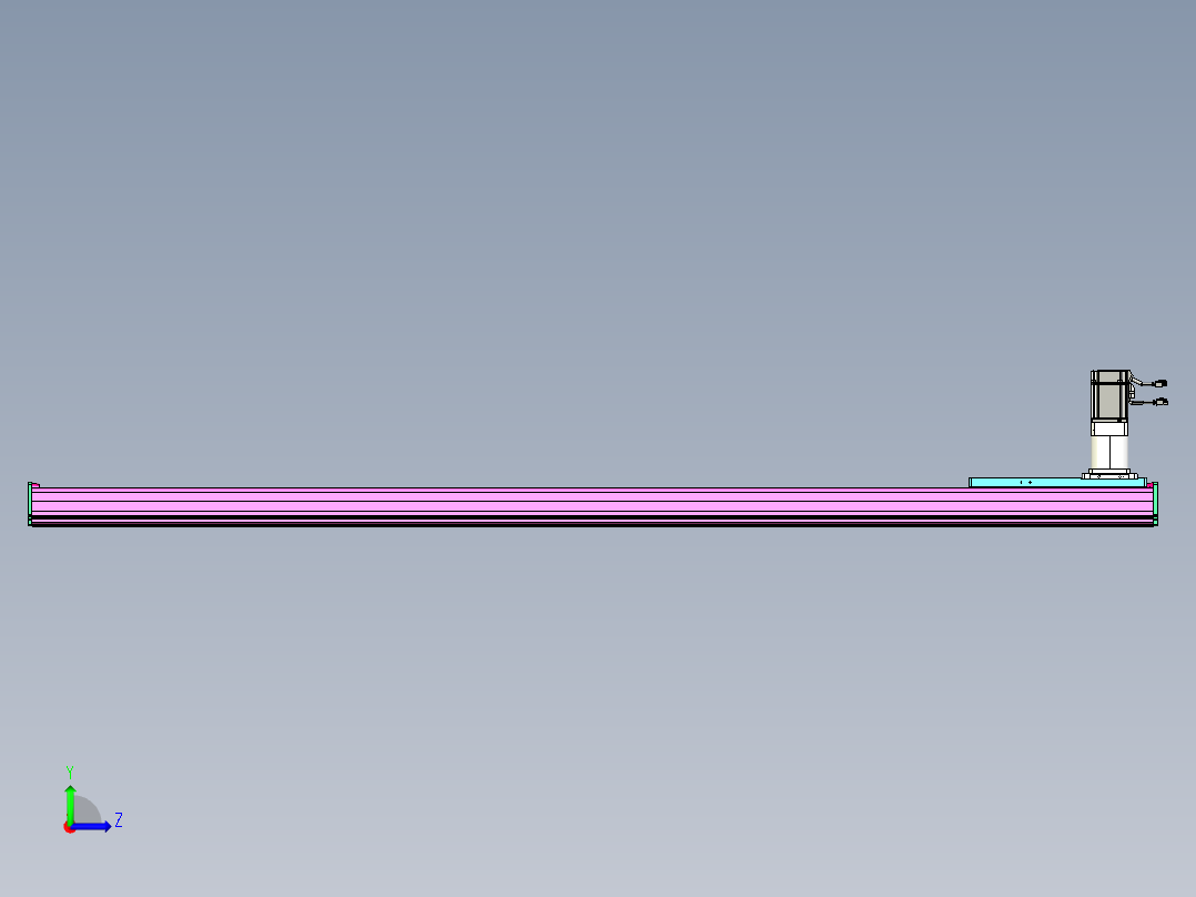 东锦齿条传动DH210G-L167-S2000-BU-减速机+P750W左视图
