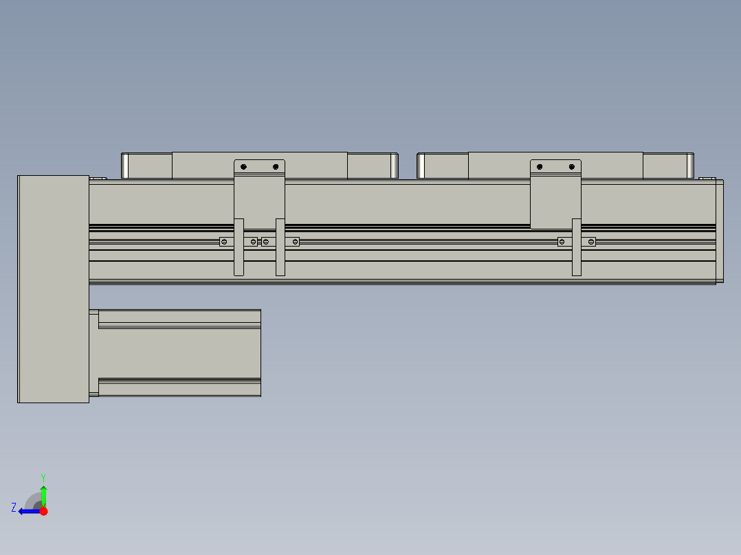 直线模组LHC14-S150-D设计图纸右视图