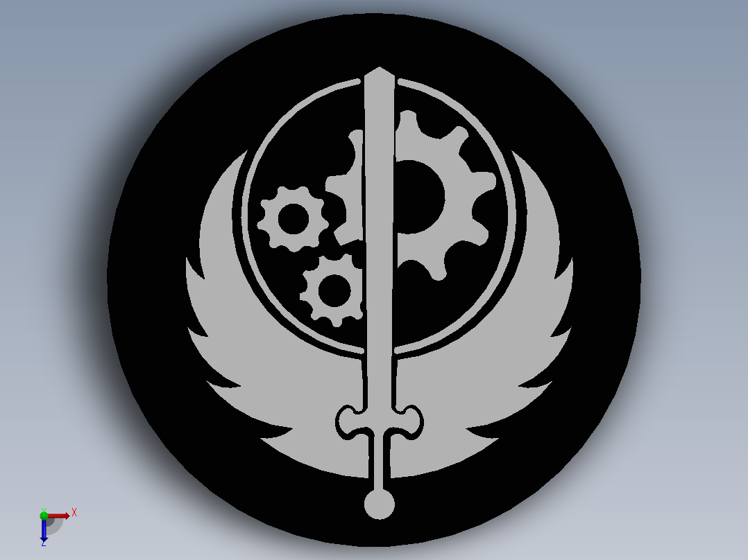 钢铁硬币俯视图